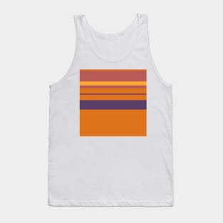 An attractive combination of Old Heliotrope, Deep Ruby, Giant'S Club, Cocoa Brown and Yellow Orange stripes. Tank Top